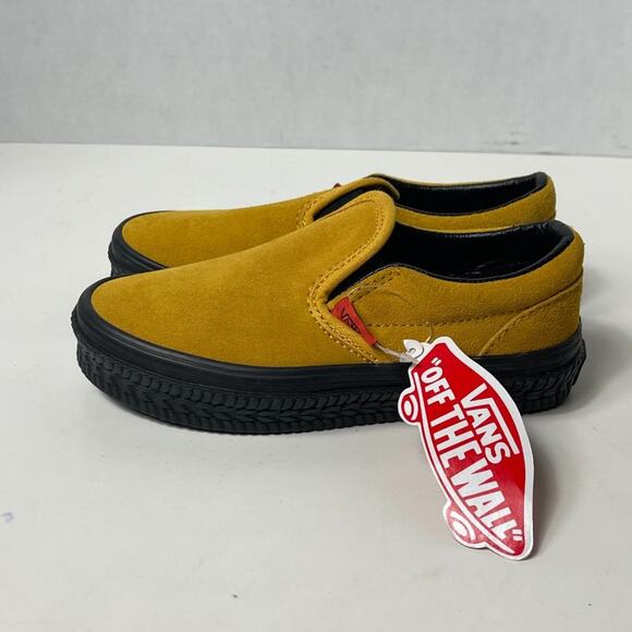 Vans Unisex Kids Classic Slip-On Shoe RB Construction Mango/Black 12.5K NWT - Picture 6 of 10